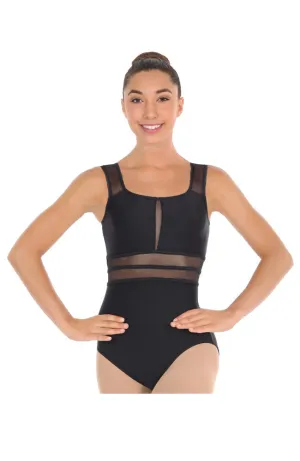 Adult Striped Mesh Tank Bodysuit