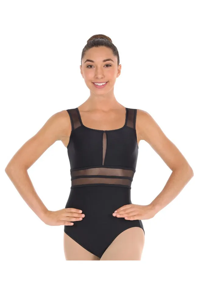 Adult Striped Mesh Tank Bodysuit
