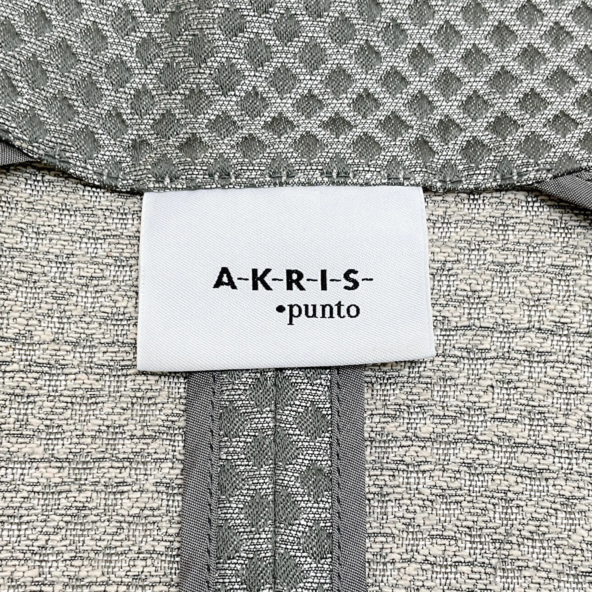 Akris Punto Grey Silk Jacquard Cropped 3/4 Sleeve Jacket