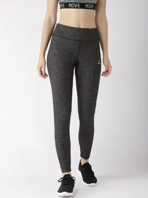 Alcis Women Charcoal Grey Self Design Tights