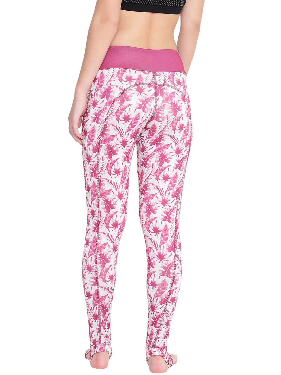 Alcis Women Pink and White Tights