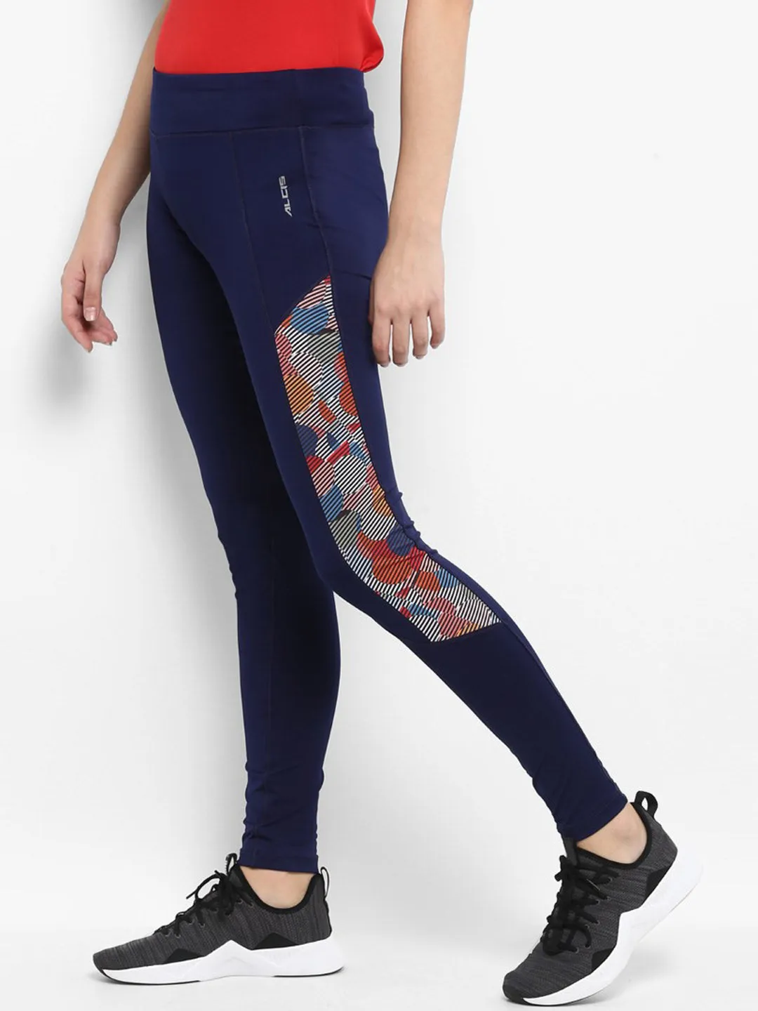 Alcis Women Solid Navy Blue Tights