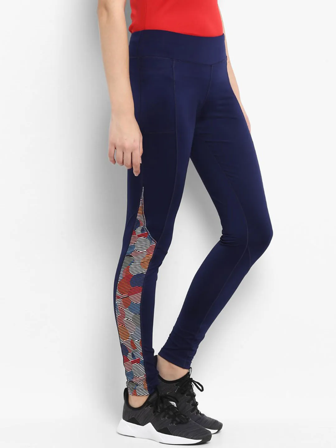 Alcis Women Solid Navy Blue Tights