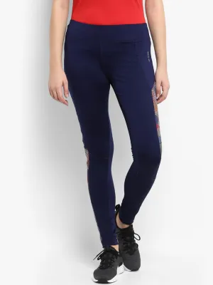 Alcis Women Solid Navy Blue Tights