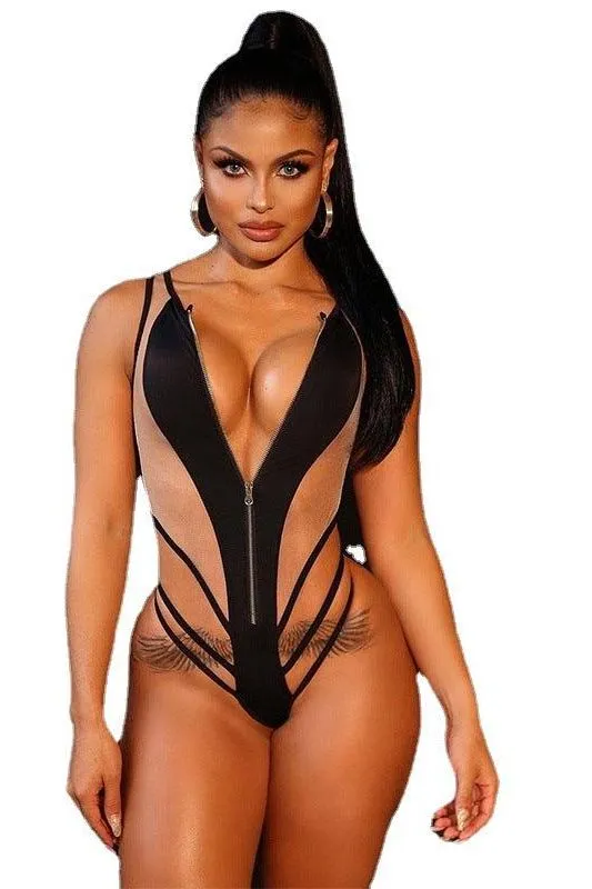 American mesh tight hip bodysuit
