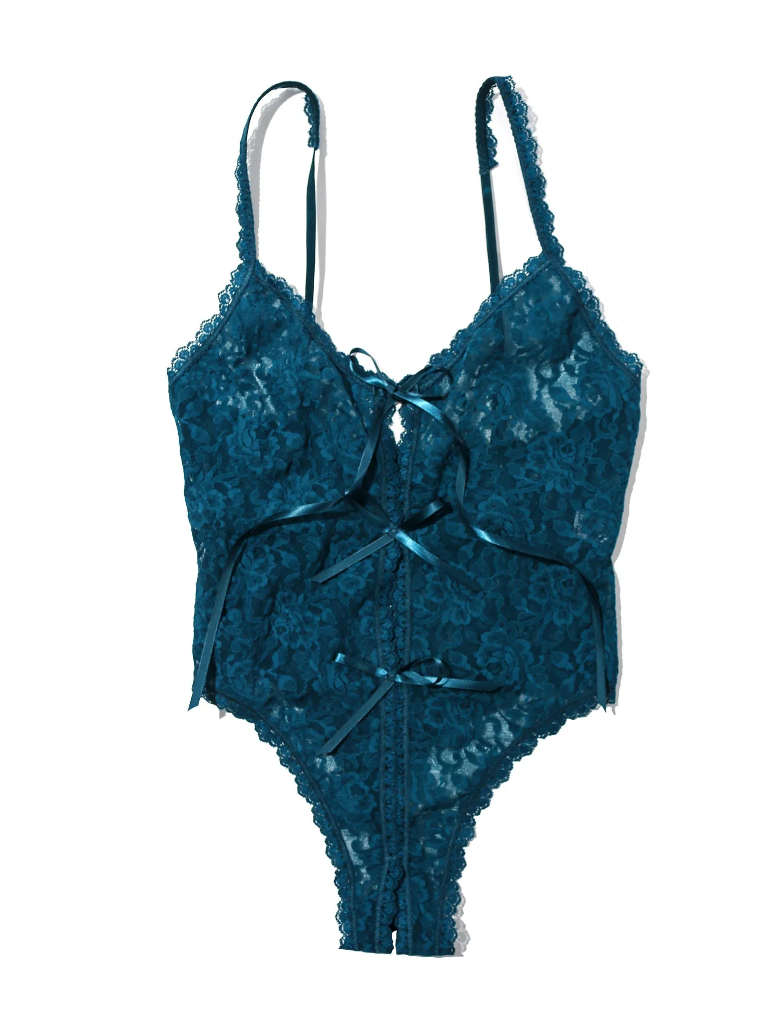 &oh™ Signature Lace Crotchless Teddy  North Pole Green Sale