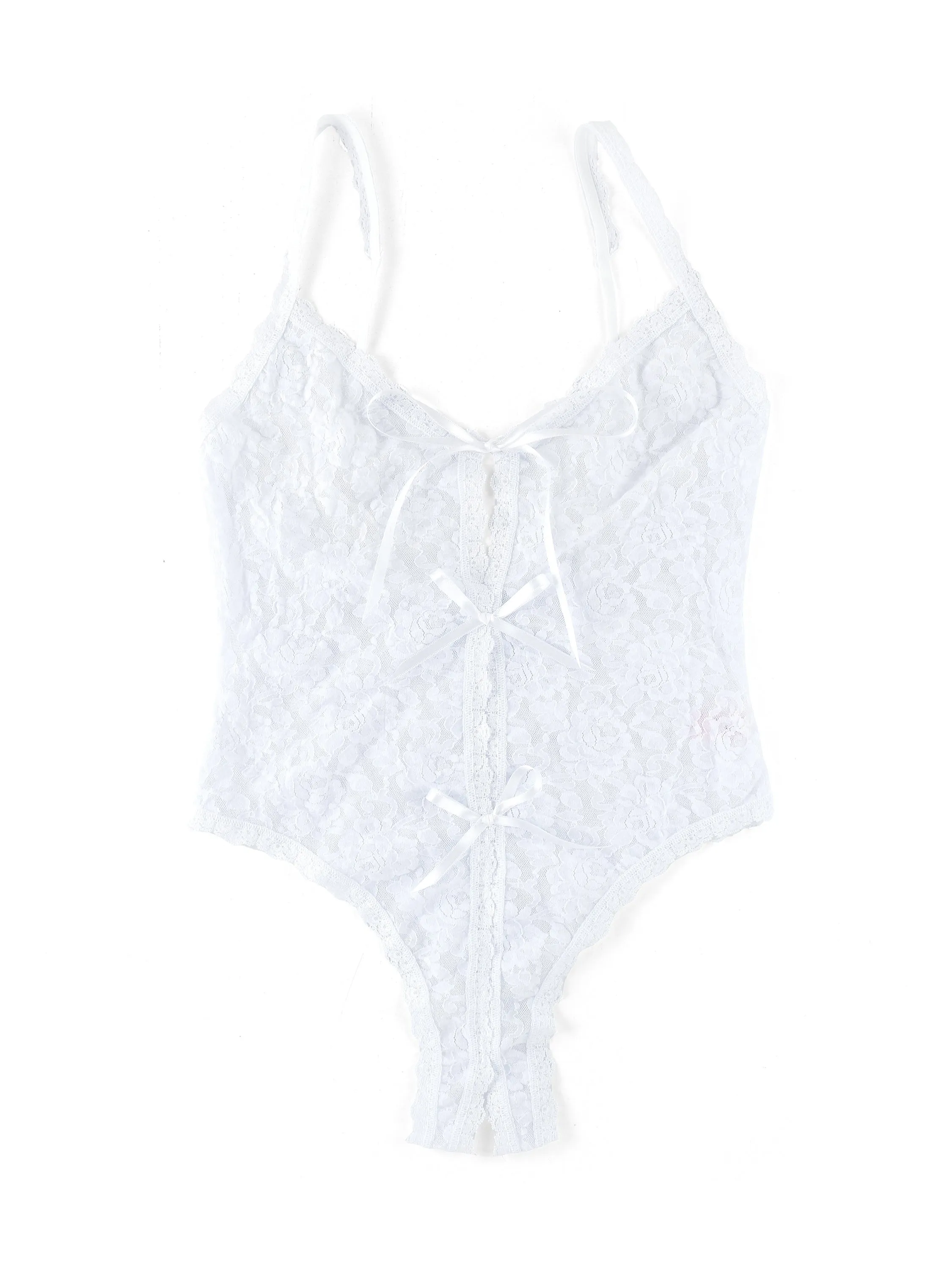 &oh™ Signature Lace Crotchless Teddy White
