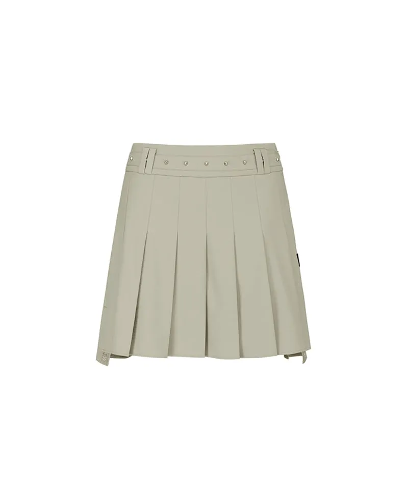 ANEW Golf Women's Buckle Point Pleats Skirt - Light Beige