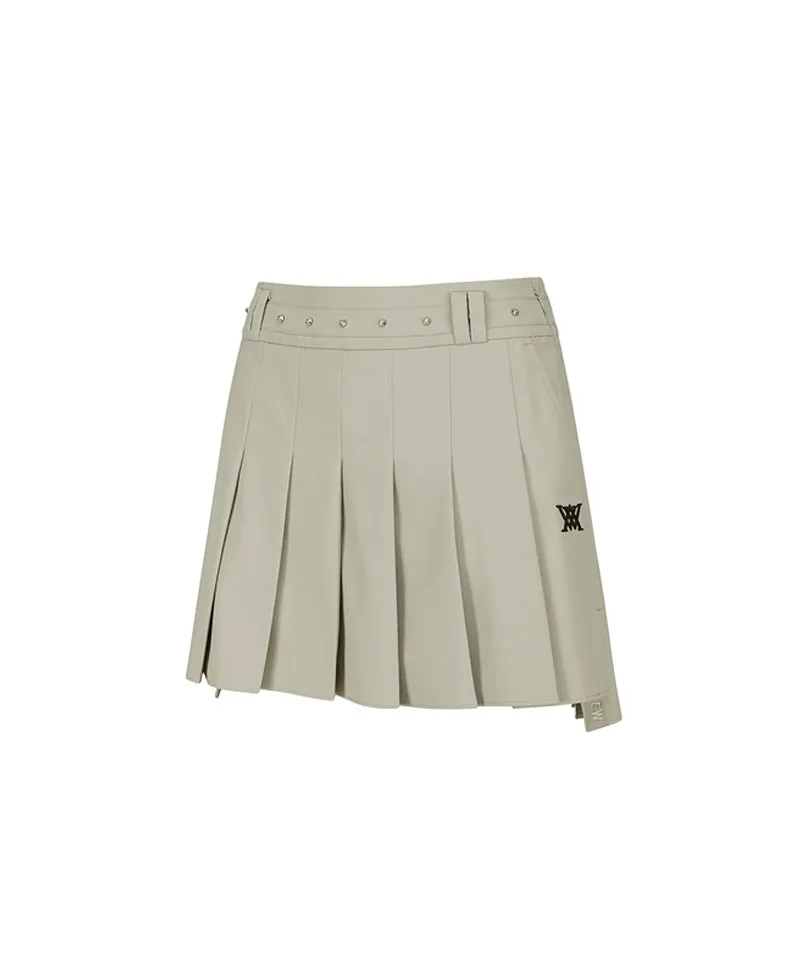 ANEW Golf Women's Buckle Point Pleats Skirt - Light Beige