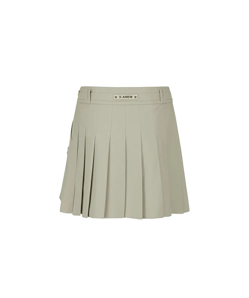 ANEW Golf Women's Buckle Point Pleats Skirt - Light Beige