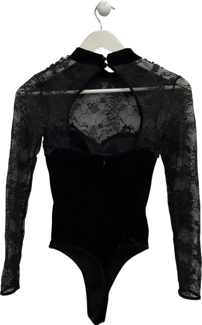 Ann Summers Lace Bellatrix Black Body Suit UK XS