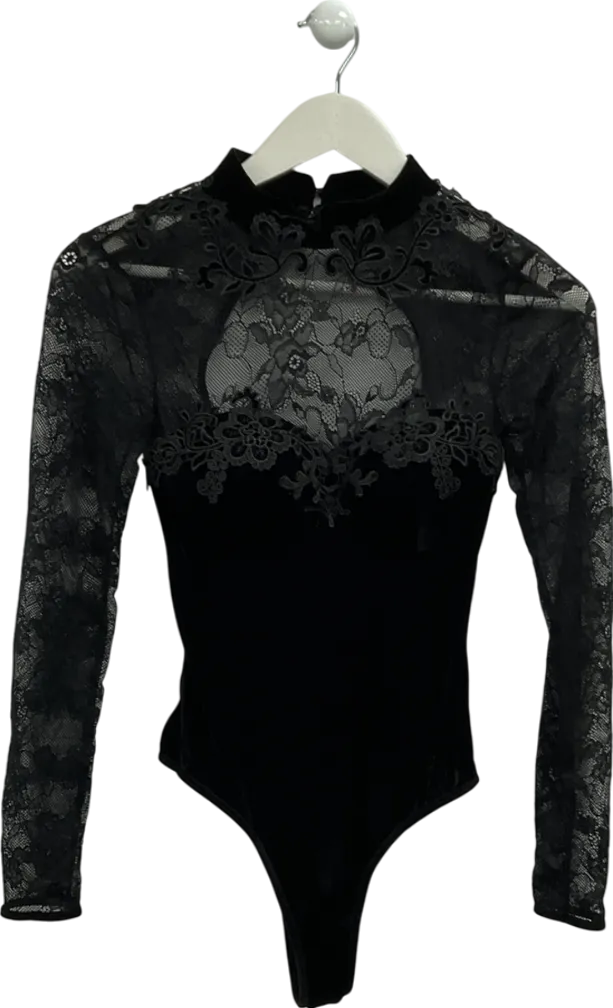 Ann Summers Lace Bellatrix Black Body Suit UK XS