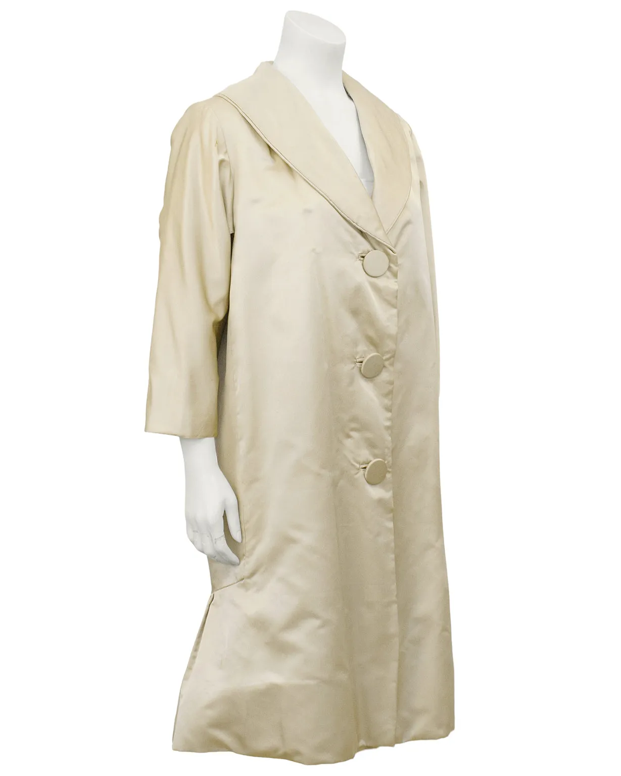 Beige Satin Evening Coat
