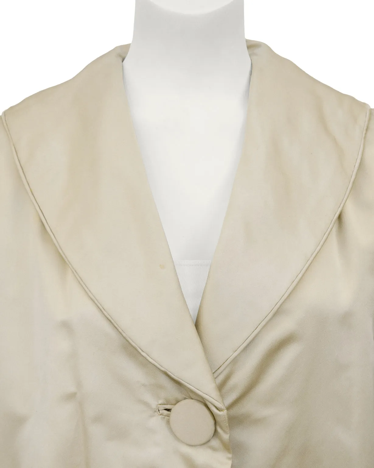 Beige Satin Evening Coat