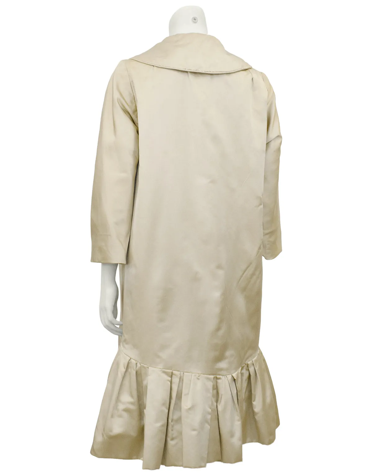 Beige Satin Evening Coat