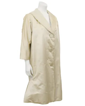 Beige Satin Evening Coat