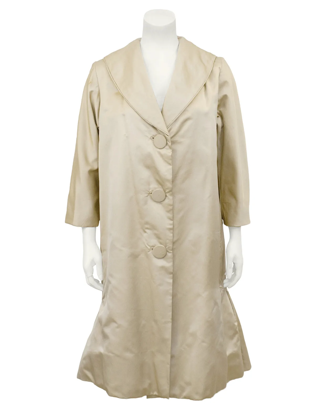 Beige Satin Evening Coat