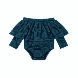 Belle Baby Girl Lace Bodysuit Teal
