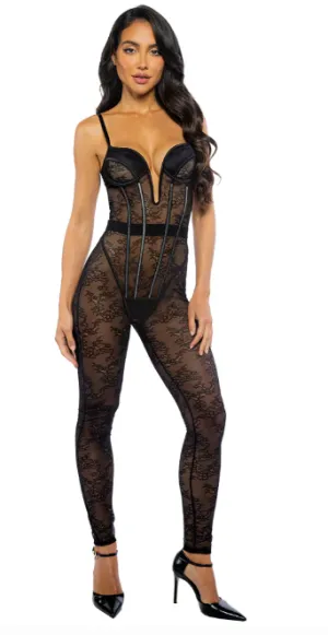 Belle Noir 3-Piece Catsuit - LI715