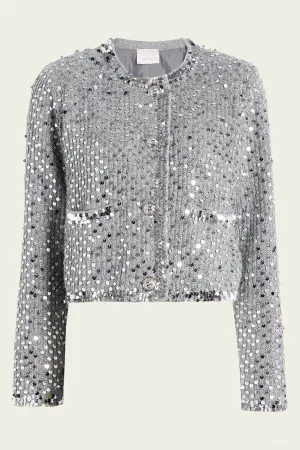 Benoit Embellished Jacket in Silver