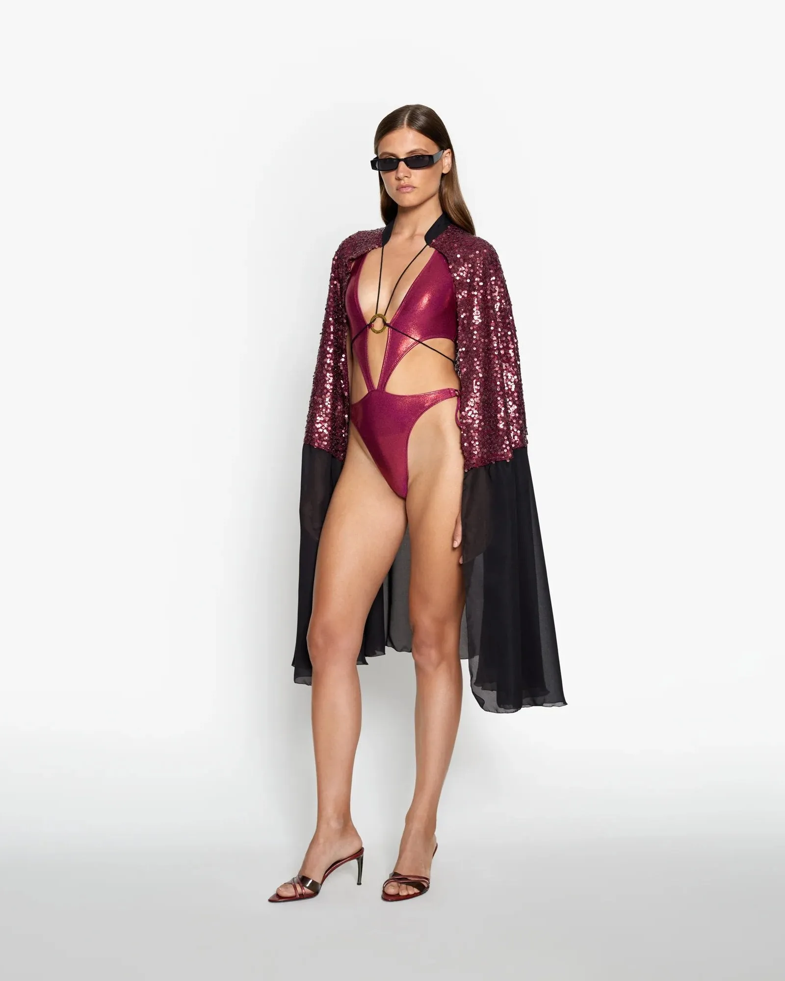 Berry Sequin Cape