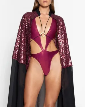 Berry Sequin Cape