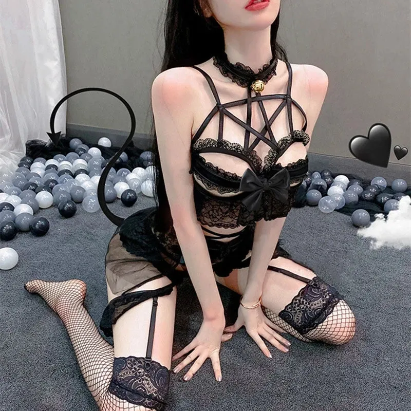 Black Lace Lingerie Set N022502