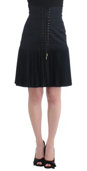Black pleated laced skirt