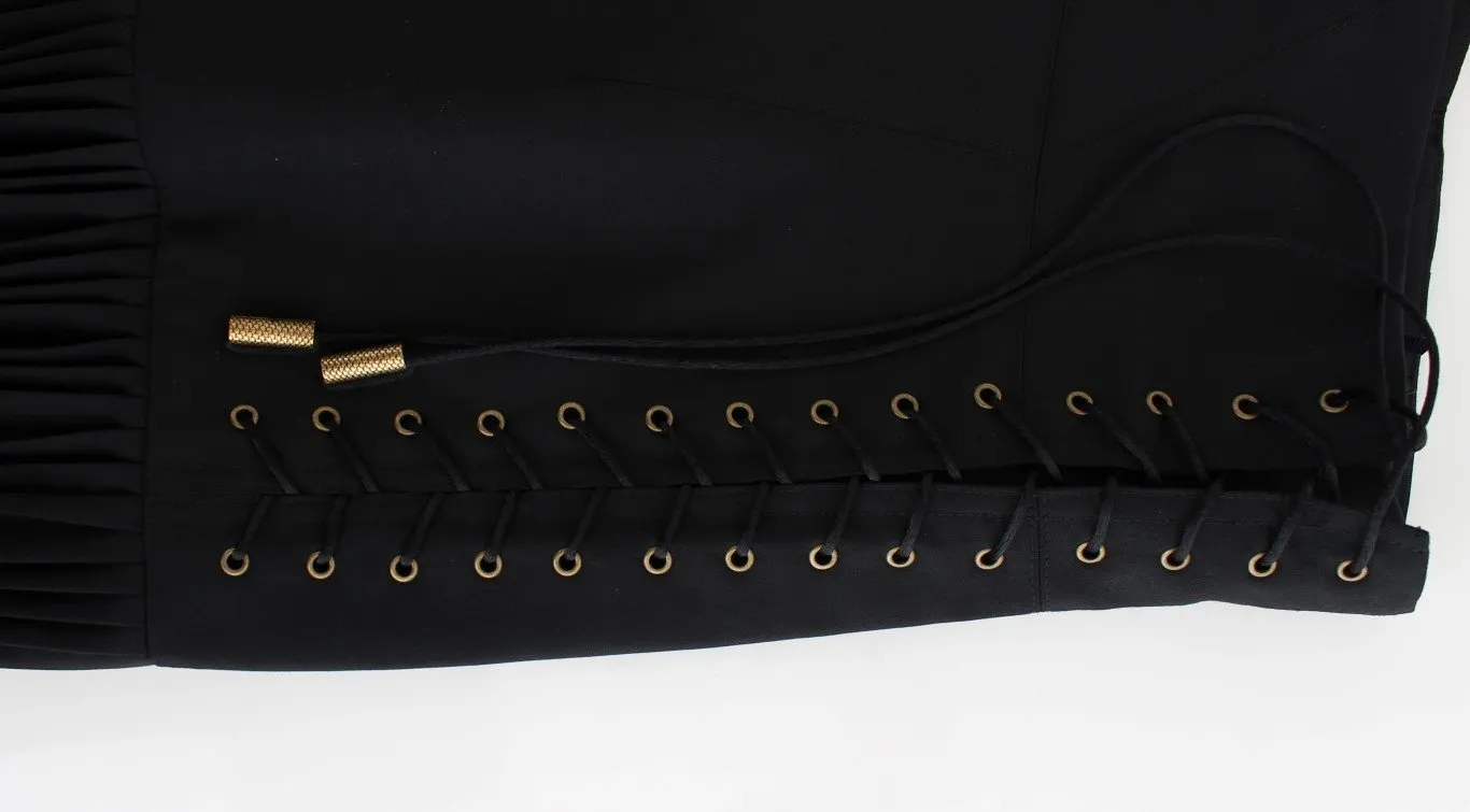 Black pleated laced skirt
