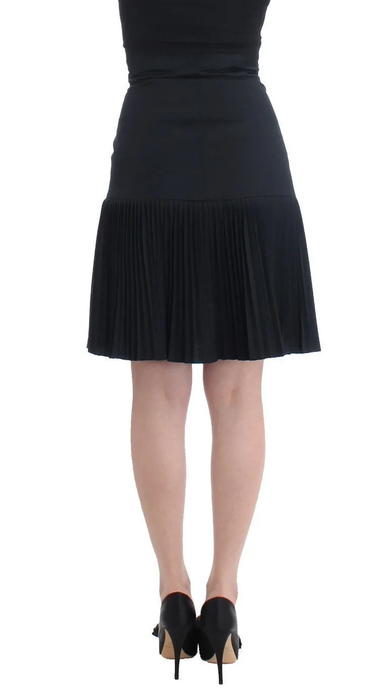 Black pleated laced skirt