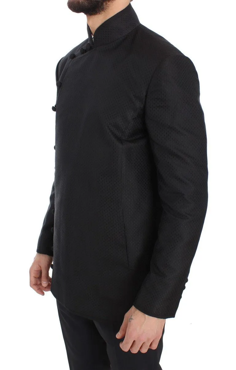 Black Silk Torero Slim Fit Jacket