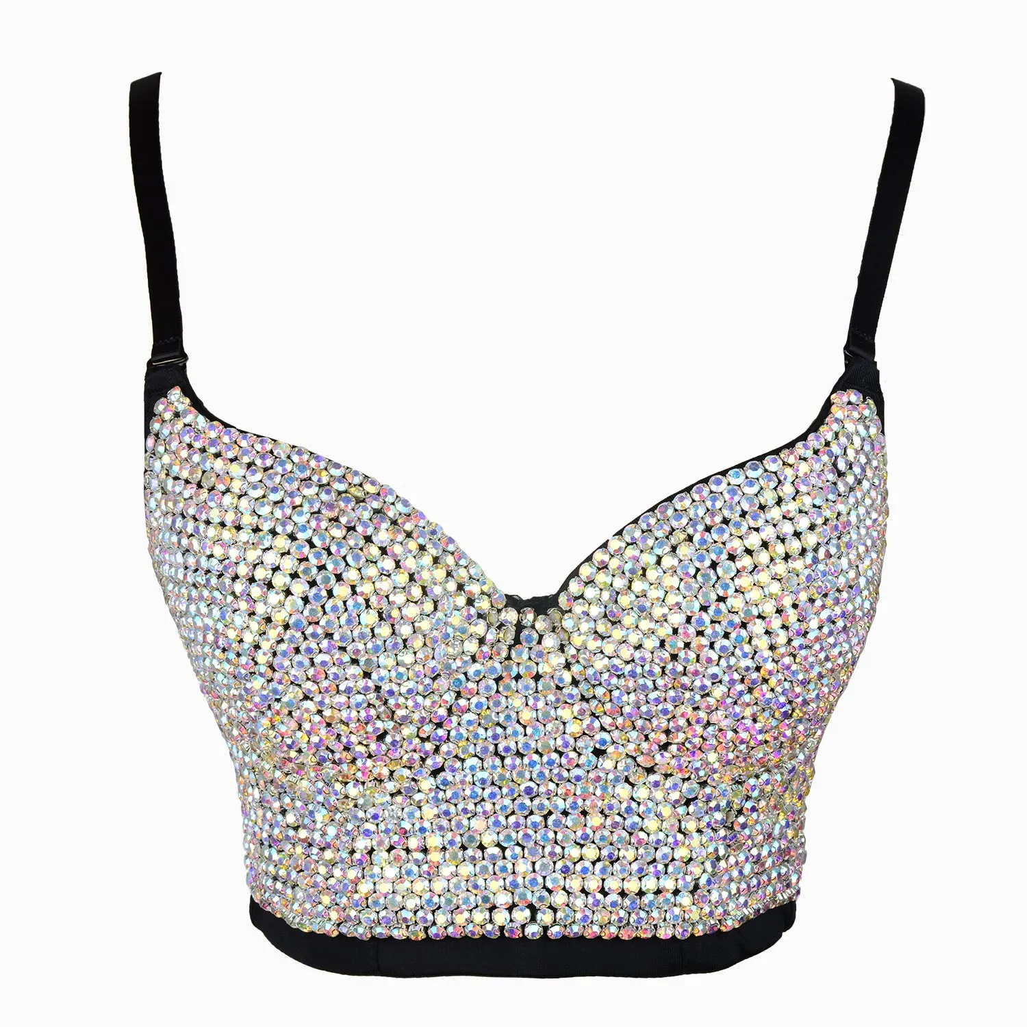 Black Women's Colored Diamond Corset Bra