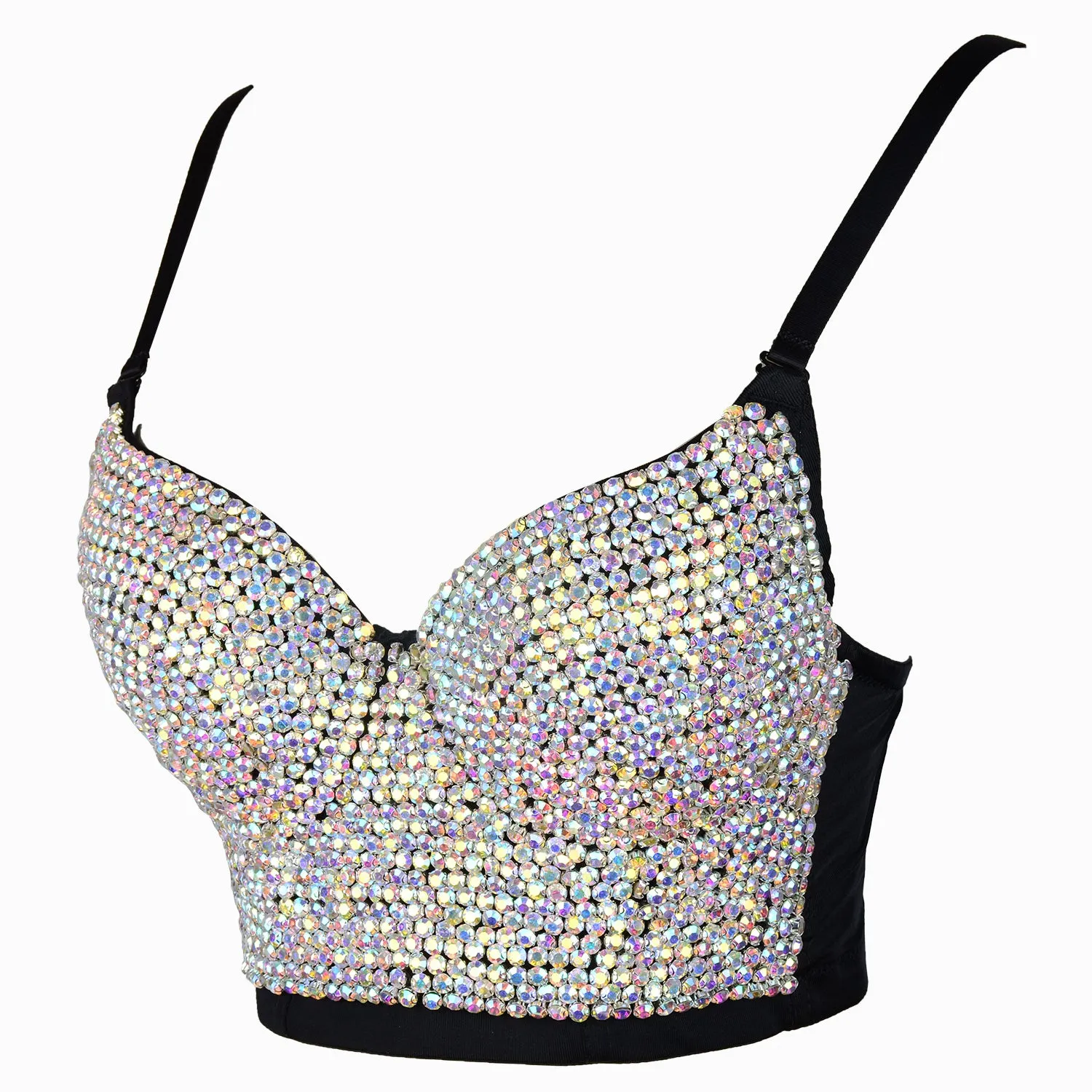 Black Women's Colored Diamond Corset Bra