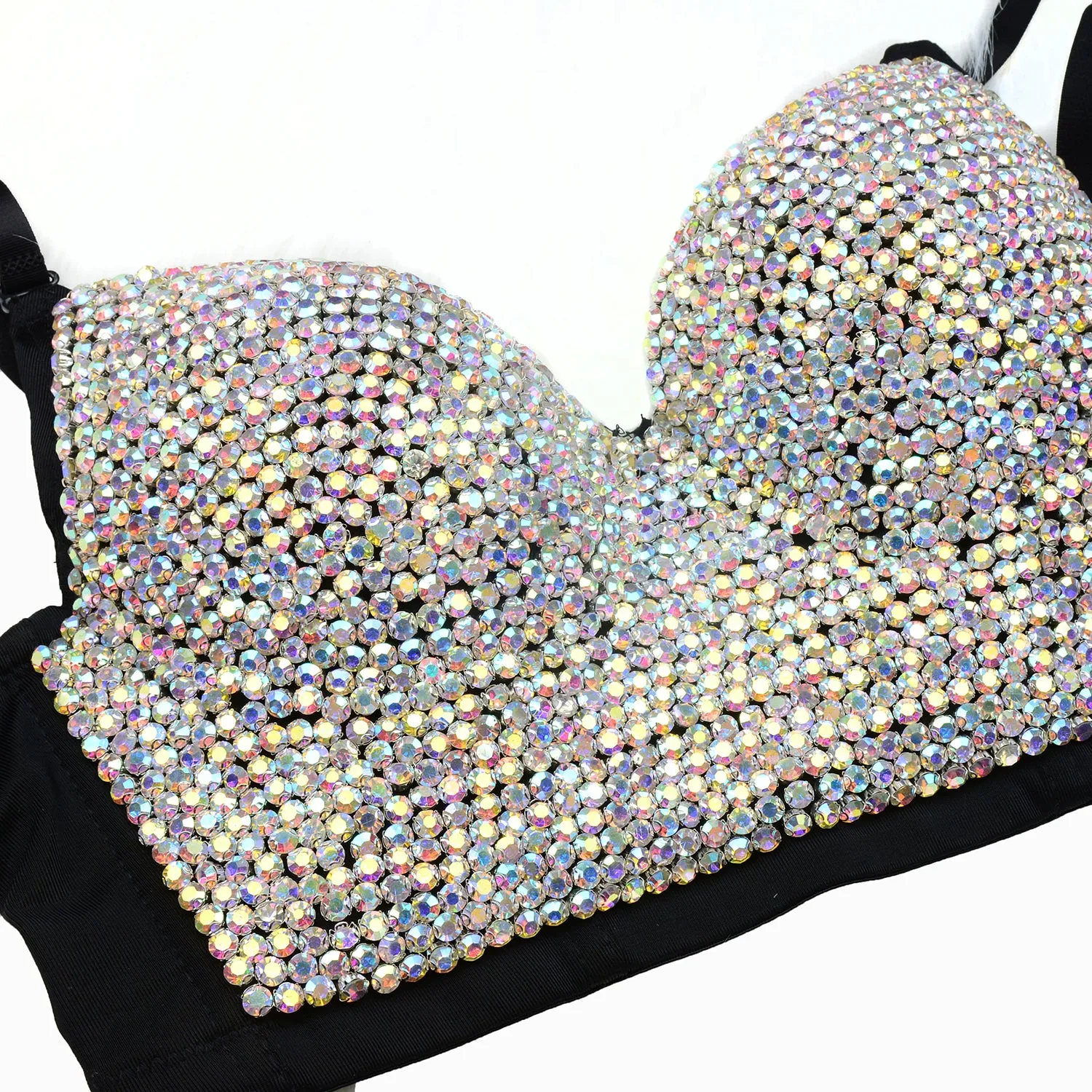 Black Women's Colored Diamond Corset Bra