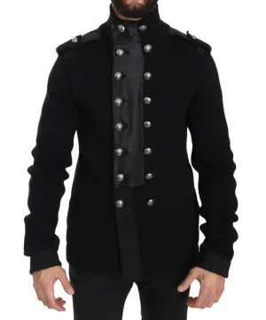 Black Wool Knitted DG Logo Jacket