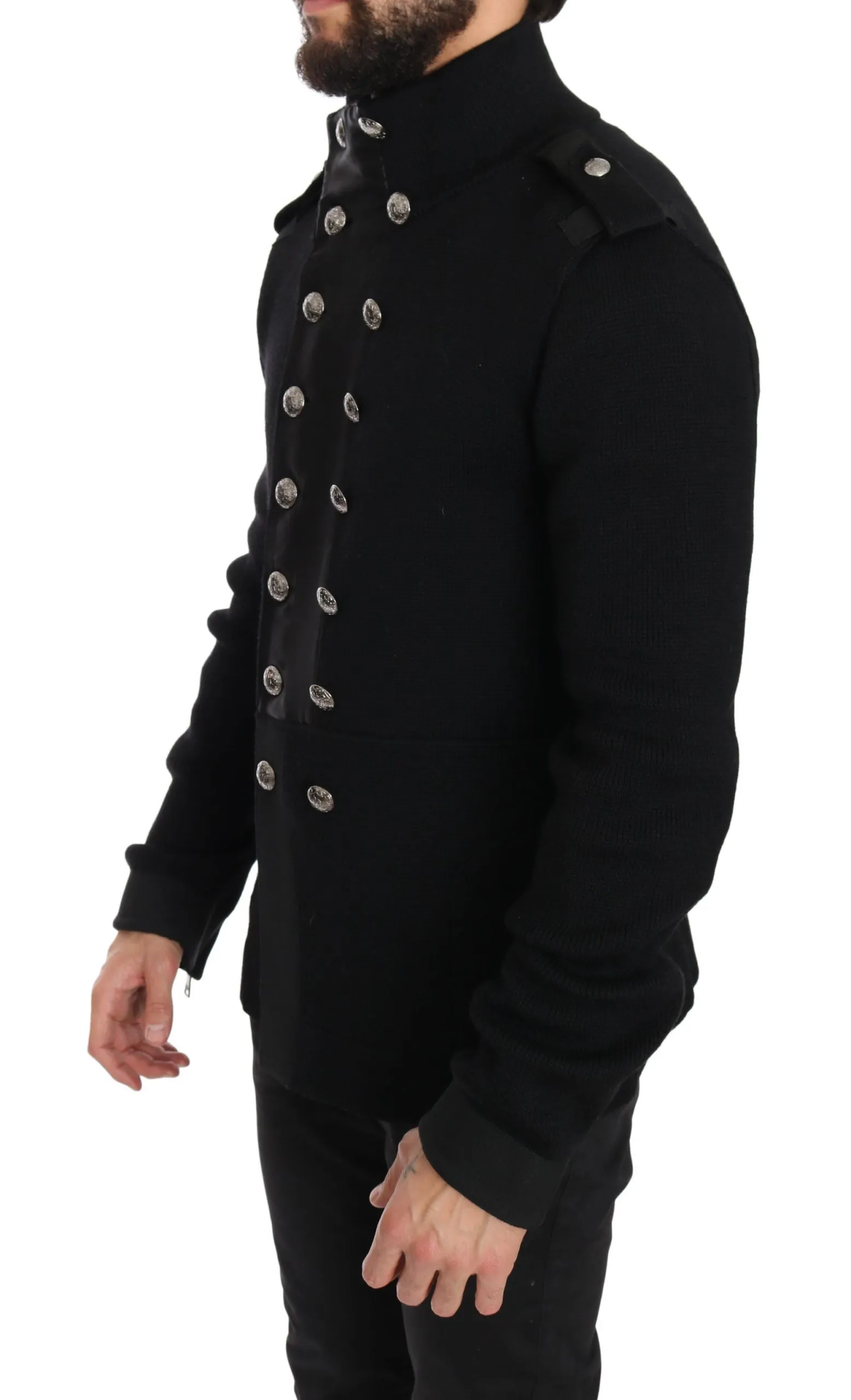 Black Wool Knitted DG Logo Jacket