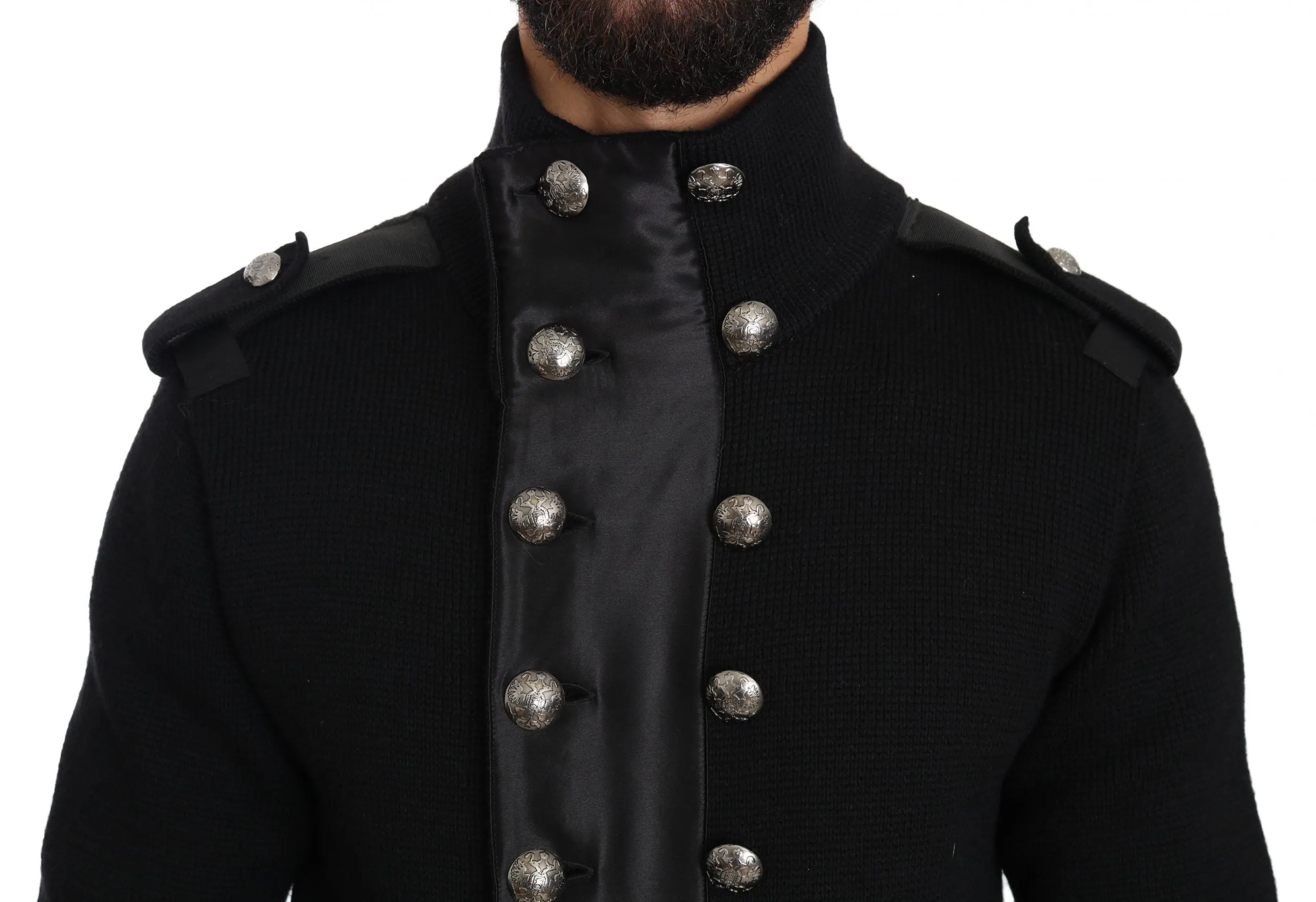 Black Wool Knitted DG Logo Jacket