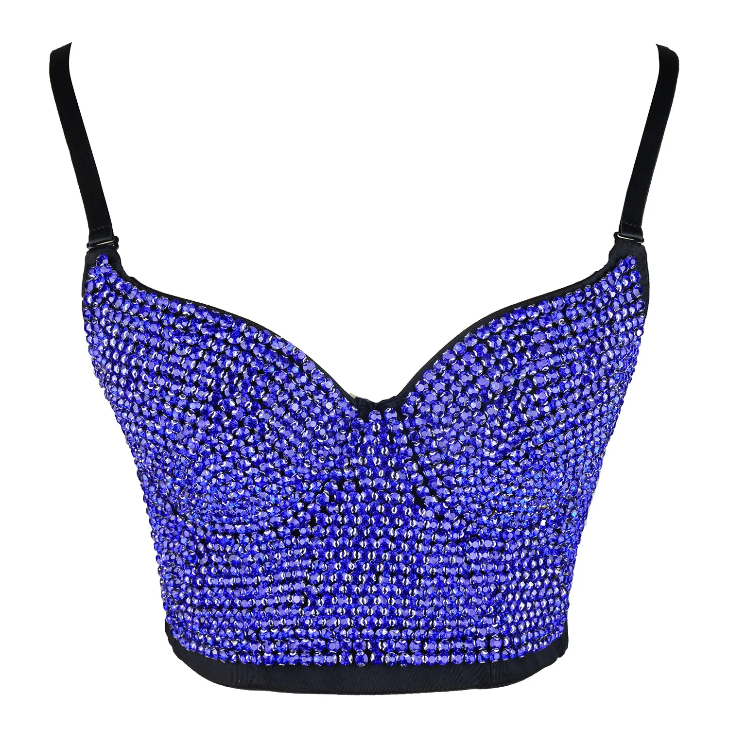 Blue Women's Colored Diamond Corset Bra