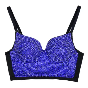 Blue Women's Colored Diamond Corset Bra