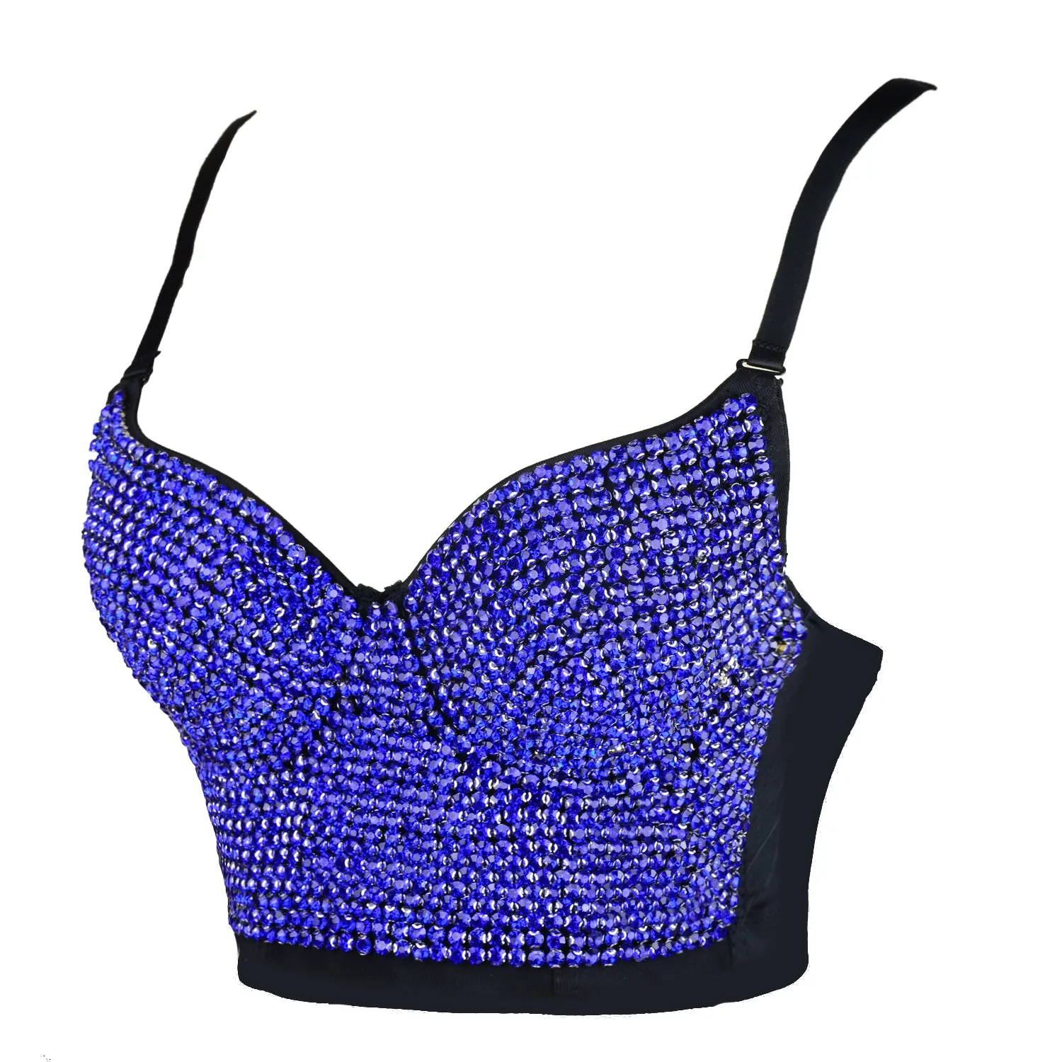 Blue Women's Colored Diamond Corset Bra