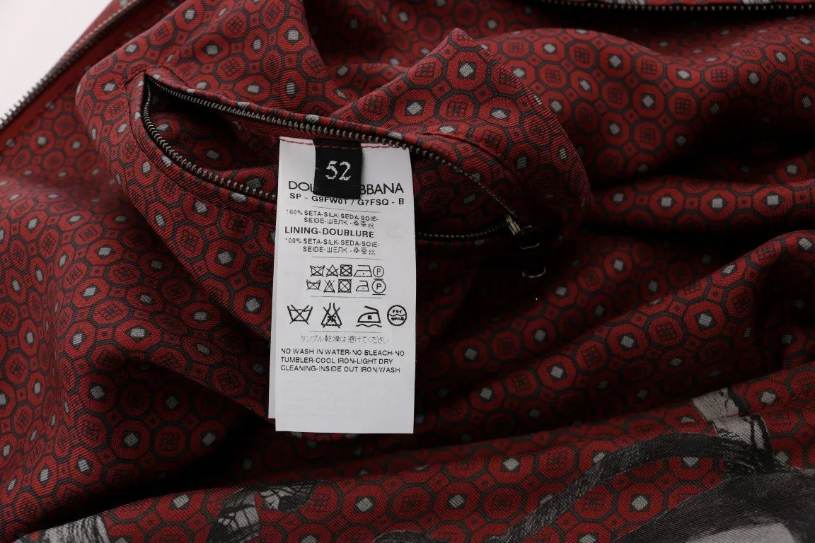 Bordeaux Silk Monkey Print Jacket