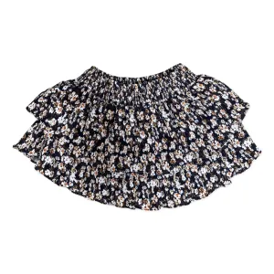 Central Park West Eve Floral Plisse Skirt - Black
