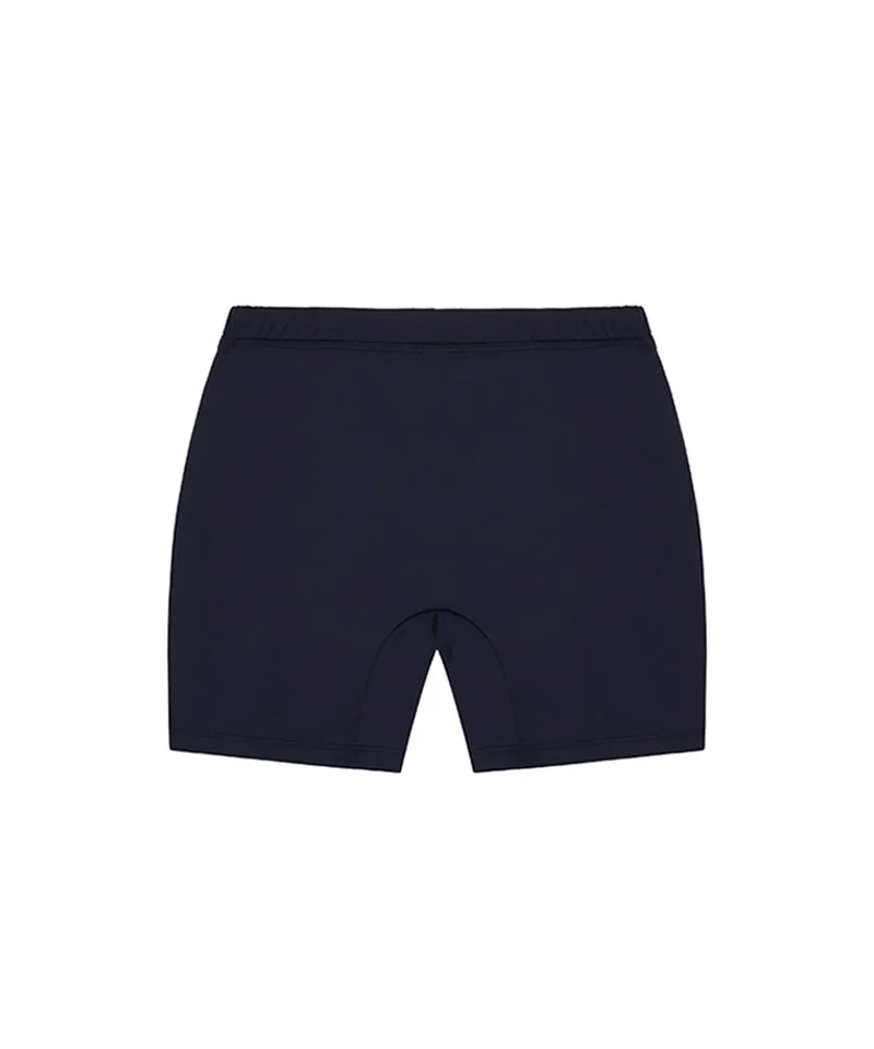 CHUCUCHU Marble Double Pleated Skirt - Navy