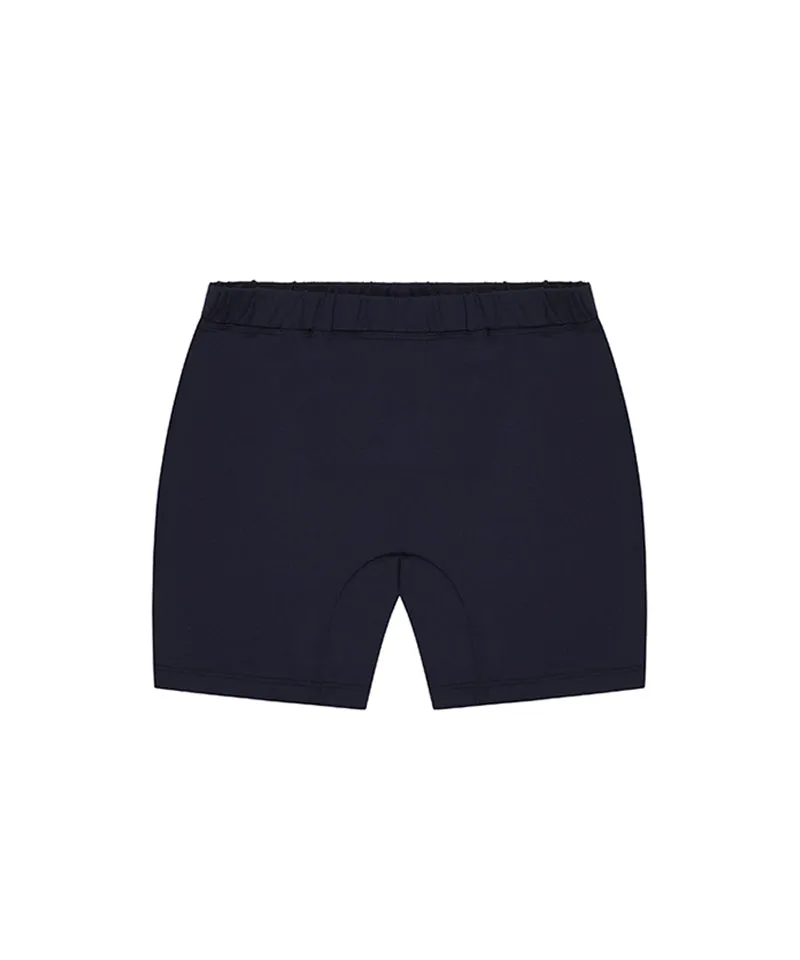 CHUCUCHU Marble Double Pleated Skirt - Navy