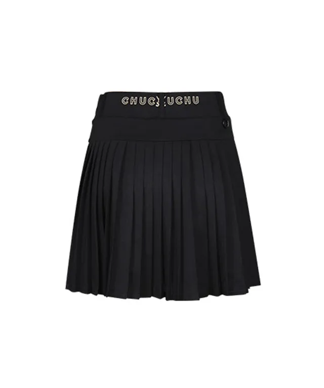 CHUCUCHU Women's New Pleated Skirt - Black