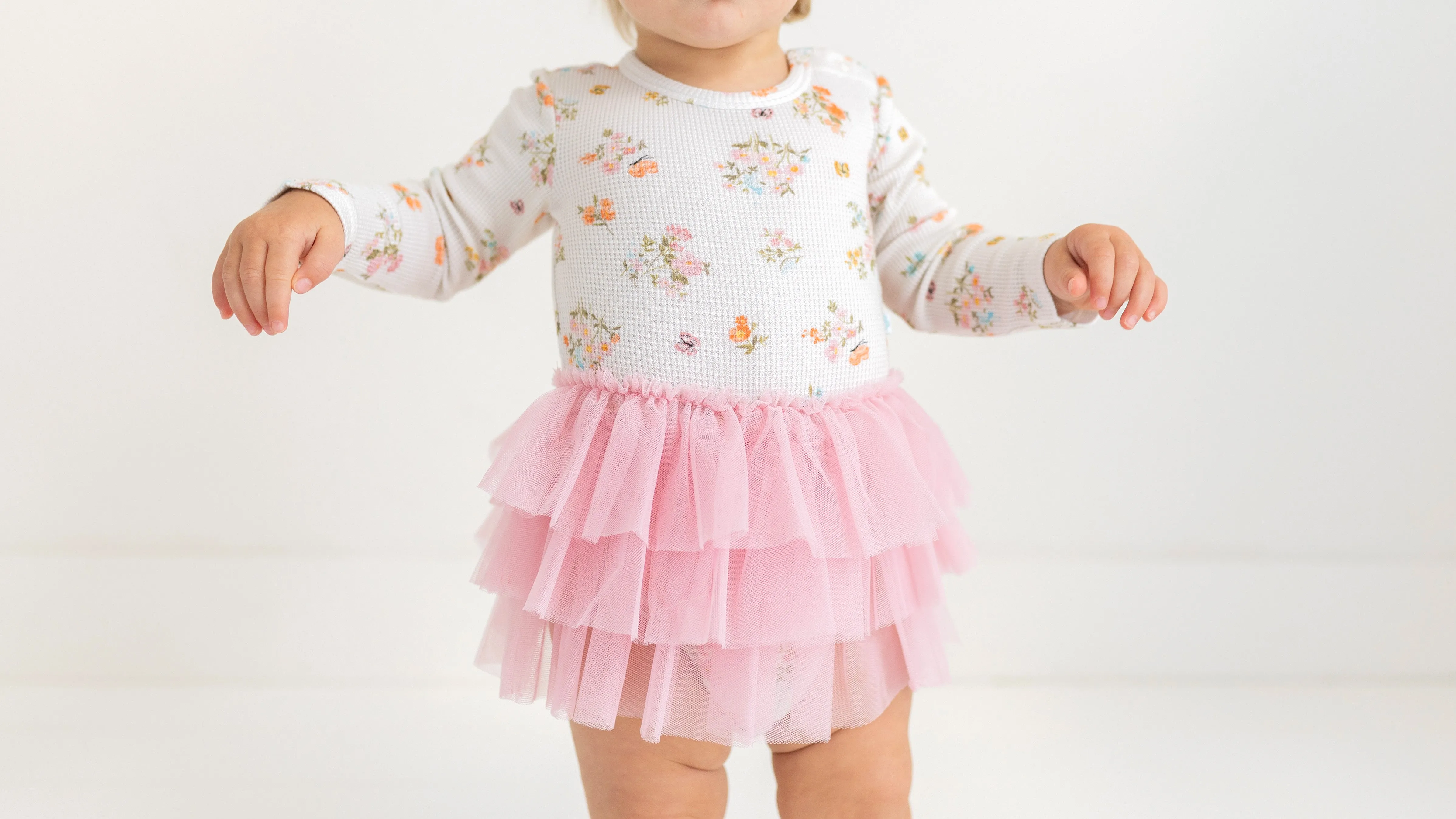 Clemence - Long Sleeve Tulle Skirt Bodysuit