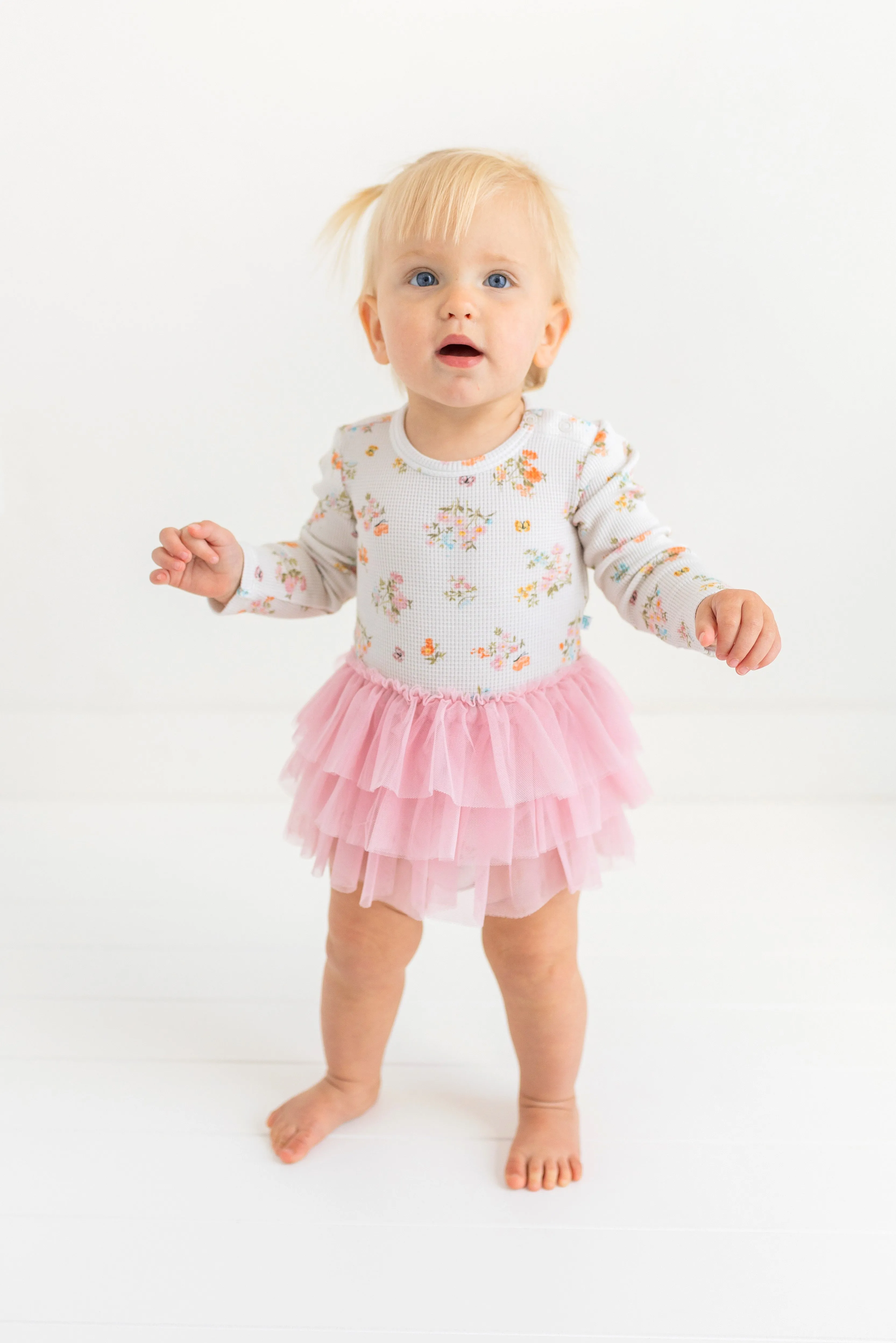 Clemence - Long Sleeve Tulle Skirt Bodysuit