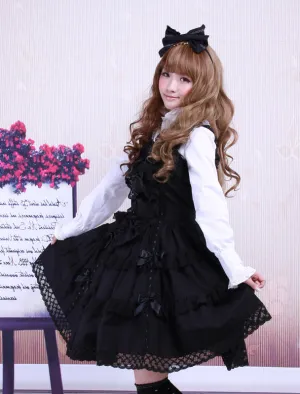 Cotton Black Sleeveless Gothic Lolita Dress