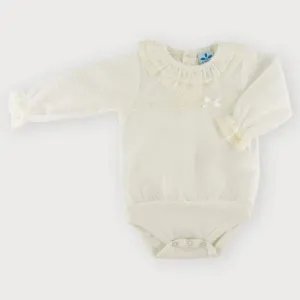 Cream Plumeti Lace Bodysuit
