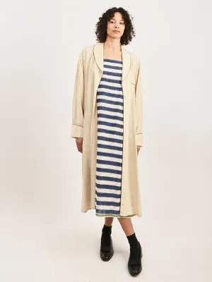 Cream Silk Embroidered Robe
